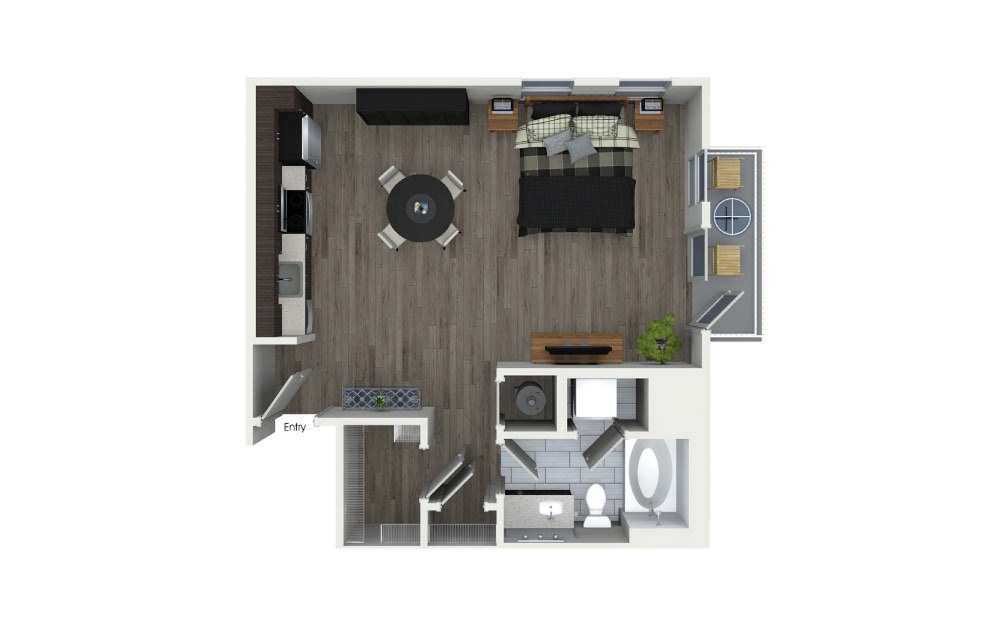 E3-EH - Studio floorplan layout with 1 bathroom and 575 square feet E3-EH - Studio floorplan layout with 1 bathroom and 575 square feet